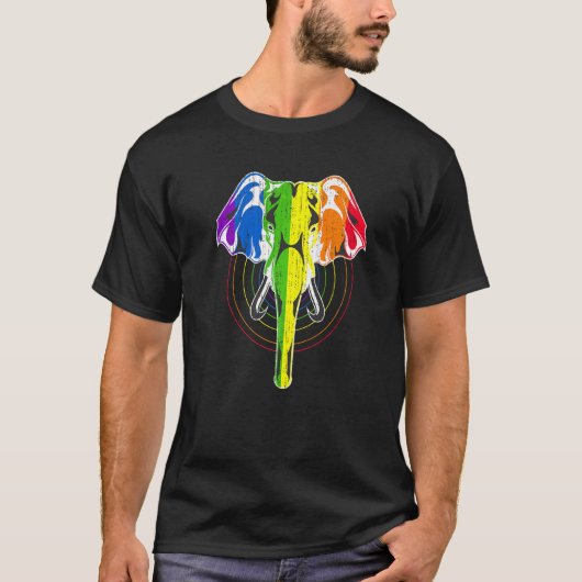 Mensenrechten Lgbtq Rainbow Flag Elephant Gay Prid T-shirt (Voorkant)