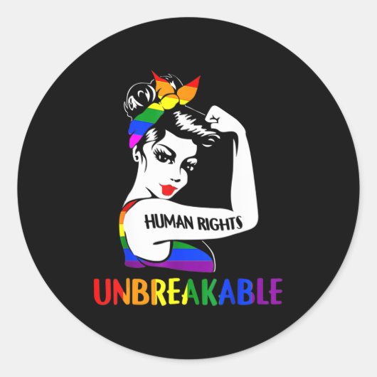 Mensenrechten onbreekbare LGBT Pride maand 2022 Ronde Sticker (Voorkant)