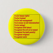 Mensenrechten Ronde Button 5,7 Cm (Voorkant)