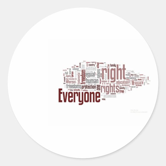 Mensenrechten Ronde Sticker (Voorkant)