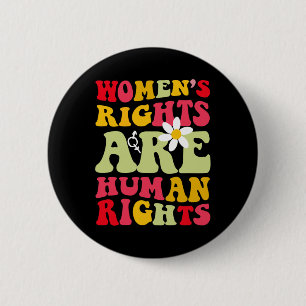 Mensenrechten zijn feministisch 1973 ronde button 5,7 cm