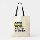Mensenrechten zijn geen kwestie van mening tote bag (Achterkant)