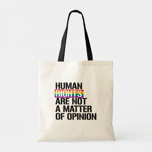 Mensenrechten zijn geen kwestie van mening tote bag (Achterkant)