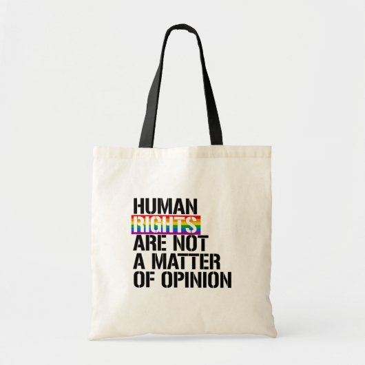 Mensenrechten zijn geen kwestie van mening tote bag (Voorkant)