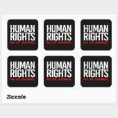 Mensenrechten zijn geen onderhandelbare vierkante  sticker (Vel)