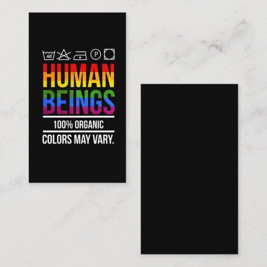 Mensenrechtengelijkheid ondersteunt LGBT-bewustzij Visitekaartje (Voorkant / Achterkant)