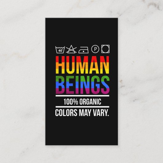 Mensenrechtengelijkheid ondersteunt LGBT-bewustzij Visitekaartje (Voorkant)