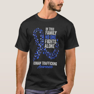 Mensensmokkelbewustzijnsmaand Vlinders Blauw T-shirt