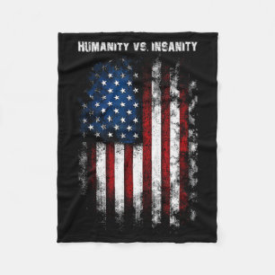 Mensheid Vs. Waanzin Noodlijdend Amerikaans Patrio Fleece Deken