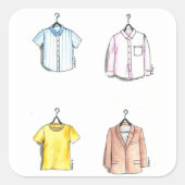 Menskleding Mannen Mode Vierkante Sticker (Voorkant)