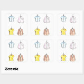 Menskleding Mannen Mode Vierkante Sticker (Vel)