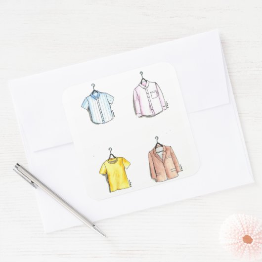 Menskleding Mannen Mode Vierkante Sticker (Envelop)