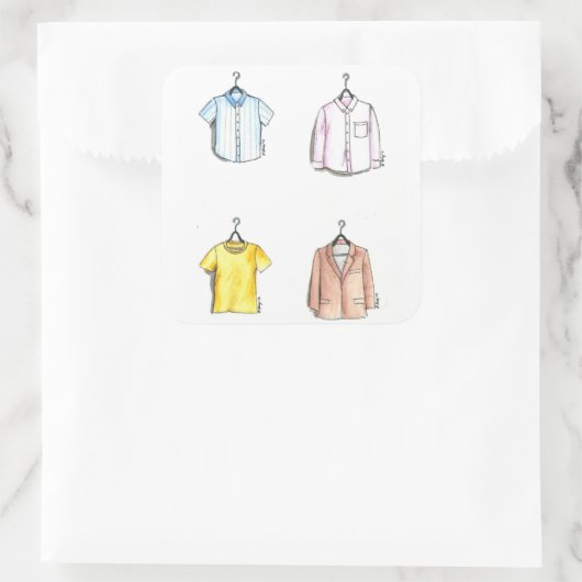 Menskleding Mannen Mode Vierkante Sticker (Tas)