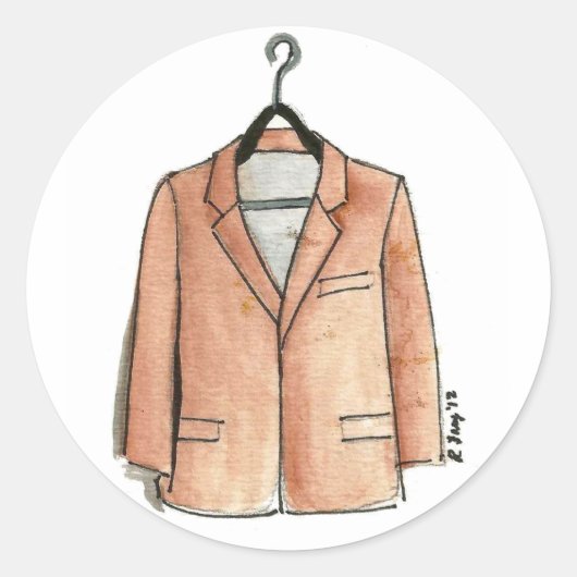 Menskleding Mode Jacket Sportcoat Clothes Style Ronde Sticker (Voorkant)