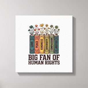 Mensrechten Boek Bloemen Vintage Vector Design_1 Canvas Afdruk