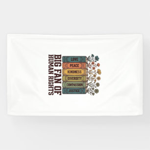 Mensrechten Boek Bloemen Vintage Vector Design_1 Spandoek