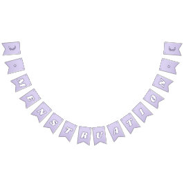 Menstruatie Schattige Lavendel Paarse Funky Letter Vlaggetjes