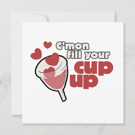 Menstruatiecup humor kaart (Voorkant)