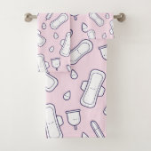 Mensturatie Roze witte stutperiode Tampon Pattern Bad Handdoek (Insitu)