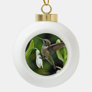 mensvogel keramische bal ornament
