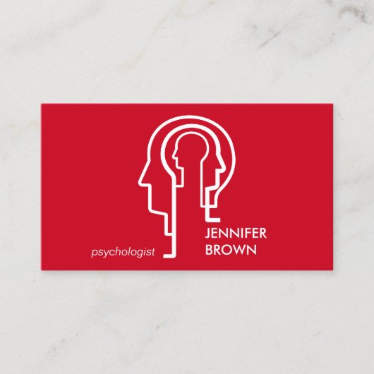 Menswetenschap Menselijk Hoofd Rood Psychologie Visitekaartje (Voorkant)