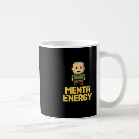 Menta Energy Pixel Gamer Grappig Grafisch T-shirt  Koffiemok (Rechts)
