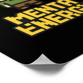 Menta Energy Pixel Gamer Grappig Grafisch T-shirt  Poster (Hoek)
