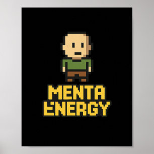 Menta Energy Pixel Gamer Grappig Grafisch T-shirt  Poster