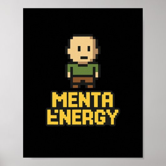 Menta Energy Pixel Gamer Grappig Grafisch T-shirt  Poster (Voorkant)