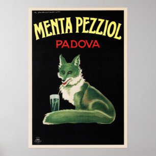 MENTA PEZZIOL PADOVA  Italiaans liquor Advert. Poster