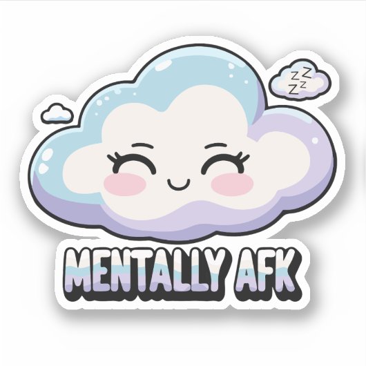 Mentaal AFK – Hersen Offline Custom vinyl sticker (Voorkant)