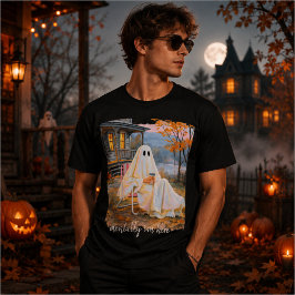 Mentaal ben ik hier Funny Ghost Herfst T-shirt