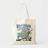 Mentaal ben ik op vakantie – Aesthetic Funny Canva Tote Bag (Voorkant)
