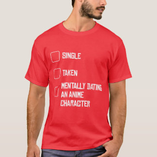 Mentaal daten met een anime-personage Statement vr T-shirt