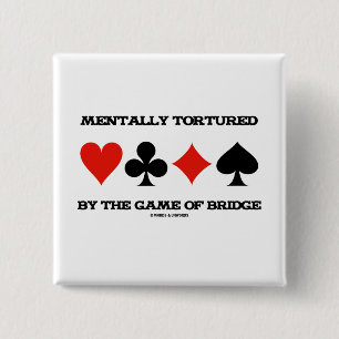 Mentaal door het spel van de brug (Humor) Vierkante Button 5,1 Cm