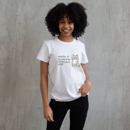 Mentaal elders, fysiek hier kat ontwerp – Mi T-shirt