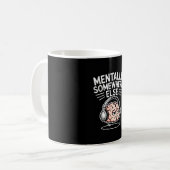 Mentaal ergens anders grappig introvert brein koffiemok (Voorkant links)