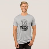 Mentaal ergens anders Grappige Kat Tri-Blend Shirt (Voorkant volledig)