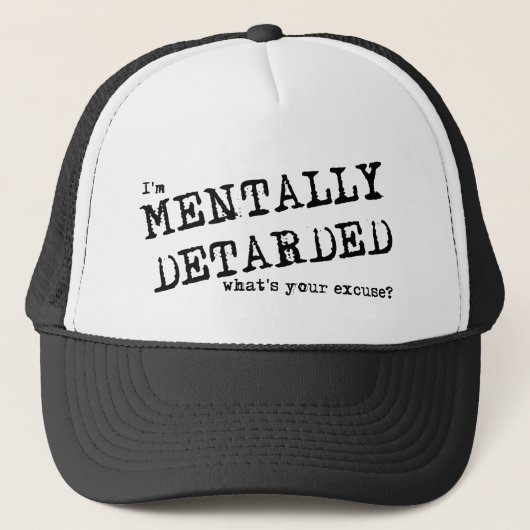 Mentaal Gehandicapte Grappige Hoed Humor Trucker Pet (Voorkant)