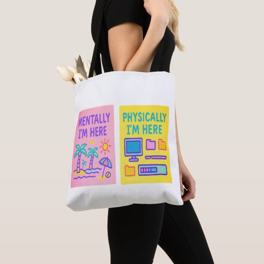 Mentaal hier fysiek aanwezig tote bag (Dichtbij)