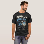 Mentaal in de vliegtuigstand T-shirt Grappige anim (Voorkant volledig)