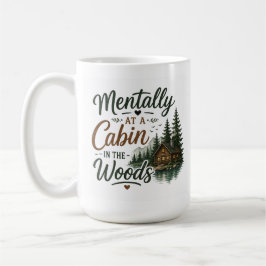 Mentaal in een hutje in de bossen gezellige koffie koffiemok