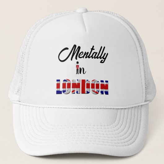 Mentaal in Londen Trucker Hoed Pet (Voorkant)