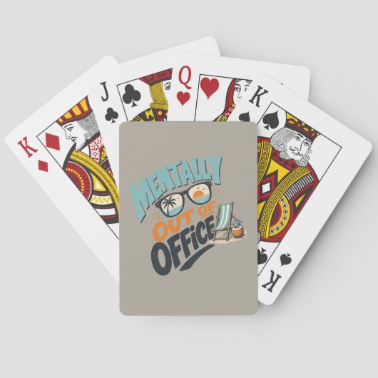 Mentaal niet op kantoor pokerkaarten (Achterkant)