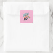 Mentaal niet op kantoor vierkante sticker (Tas)