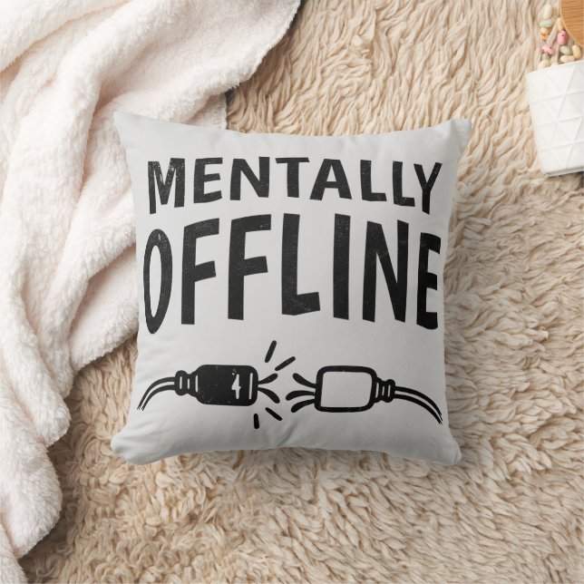 Mentaal Offline – Grappige Introvert Stemmingscita Kussen (Deken)