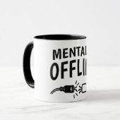 Mentaal Offline – Grappige Introvert Stemmingscita Mok (Voorkant links)