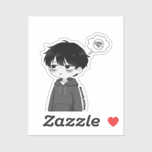 Mentaal Offline Onverbonden Chibi Jongen Sticker
