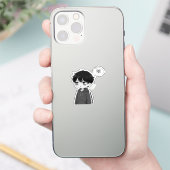 Mentaal Offline Onverbonden Chibi Jongen Sticker (Telefoon)