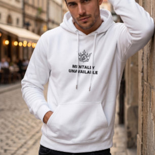 Mentaal Onbeschikbare Hoodie Wit